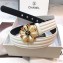 Chanel Width 3cm Pearl Flower Buckle Leather Belt