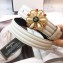 Chanel Width 3cm Pearl Flower Buckle Leather Belt