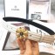 Chanel Width 3cm Pearl Flower Buckle Leather Belt