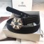 Chanel Width 3cm Pearl Flower Buckle Leather Belt