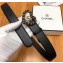 Chanel Width 3cm Chain Heart CC Logo Buckle Leather Belt Black