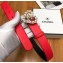 Chanel Width 3cm Chain Heart CC Logo Buckle Leather Belt Red/White