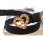 Chanel Width 3cm Chain Heart CC Logo Buckle Leather Belt Black/Pink/Yellow