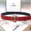 Chanel Width 3cm Chain Heart CC Logo Buckle Leather Belt Red