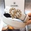 Chanel Width 3cm Chain Heart CC Logo Buckle Leather Belt White