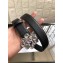 Chanel Width 3cm Crystal and CC Logo Buckle Leather Belt Black/Silver