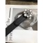 Chanel Width 3cm Crystal and CC Logo Buckle Leather Belt Black/Silver