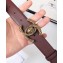 Chanel Width 3cm Braided CC Logo Buckle Leather Belt Burgundy