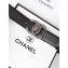 Chanel Width 3cm Braided CC Logo Buckle Leather Belt Black