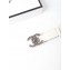 Chanel Width 3cm Braided CC Logo Buckle Leather Belt White