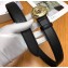 Chanel Width 3cm CC Logo Round Buckle Leather Belt Black/Gold