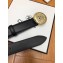 Chanel Width 3cm CC Logo Round Buckle Leather Belt Black/Gold