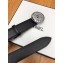 Chanel Width 3cm CC Logo Round Buckle Leather Belt Black/Silver
