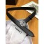 Chanel Width 3cm CC Logo Round Buckle Leather Belt Black/Silver