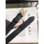 Chanel Width 3cm Crystal CC Logo Buckle Leather Belt Grained Black/Gold