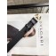 Chanel Width 3cm Crystal CC Logo Buckle Leather Belt Grained Black/Gold