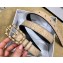 Chanel Width 2.5cm Chain Buckle Quilting Leather Belt Beige