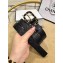 Chanel Width 2.5cm Chain Buckle Quilting Leather Belt Black