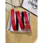 Chanel Width 2.5cm Chain Buckle Quilting Leather Belt Red