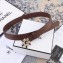 Chanel Width 3cm Crystal and Pearl Flower Buckle Leather Belt Coffee