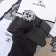 Chanel Width 3cm Crystal Square Buckle Leather Belt Black