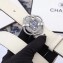 Chanel Width 3cm Crystal Square Buckle Leather Belt White