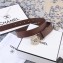 Chanel Width 3cm Crystal Square Buckle Leather Belt Coffee