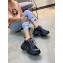 Prada Leather Block Sneakers Black 2019