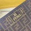 Fendi FF Logo Fabric Medium Slim Pouch Bag Brown/Yellow Piping 2019