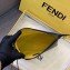 Fendi FF Logo Fabric Medium Slim Pouch Bag Brown/Yellow Piping 2019