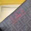 Fendi FF Logo Fabric Medium Slim Pouch Bag Black/Red Piping 2019