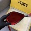 Fendi FF Logo Fabric Medium Slim Pouch Bag Black/Red Piping 2019