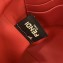 Fendi FF Logo Fabric Medium Slim Pouch Bag Black/Red Piping 2019