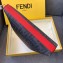 Fendi FF Logo Fabric Pouch Clutch Bag Black/Red Piping 2019