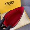 Fendi FF Logo Fabric Pouch Clutch Bag Black/Red Piping 2019