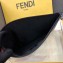 Fendi FF Logo Fabric Zippered Pochette Pouch Bag Black/Red Piping 2019