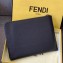 Fendi Roman Leather Pouch Clutch Bag Black