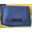 Fendi Roman Leather Pouch Clutch Bag Blue