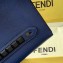 Fendi Roman Leather Pouch Clutch Bag Blue