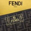 Fendi FF Logo Fabric Zippered Pochette Pouch Bag Brown/Yellow Piping 2019