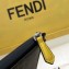 Fendi FF Logo Fabric Zippered Pochette Pouch Bag Brown/Yellow Piping 2019