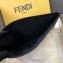 Fendi FF Logo Fabric Zippered Pochette Pouch Bag Brown/Yellow Piping 2019