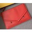 Fendi Bag Bugs Eyes Slim Zippered Pouch Clutch Bag Leather Red 2019