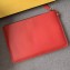 Fendi Bag Bugs Eyes Slim Zippered Pouch Clutch Bag Leather Red 2019