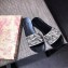 Dior Mules Slipper Sandals in Embroidered Cotton Black 2019