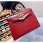 Hermes Kelly 25cm Bag in Original Box Leather Handmade Dark Red