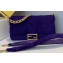 Fendi Velvet Embossed FF Motif Baguette Large Bag Purple 2019