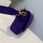Fendi Velvet Embossed FF Motif Baguette Large Bag Purple 2019