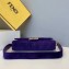 Fendi Velvet Embossed FF Motif Baguette Large Bag Purple 2019