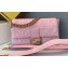 Fendi Velvet Embossed FF Motif Baguette Large Bag Pink 2019